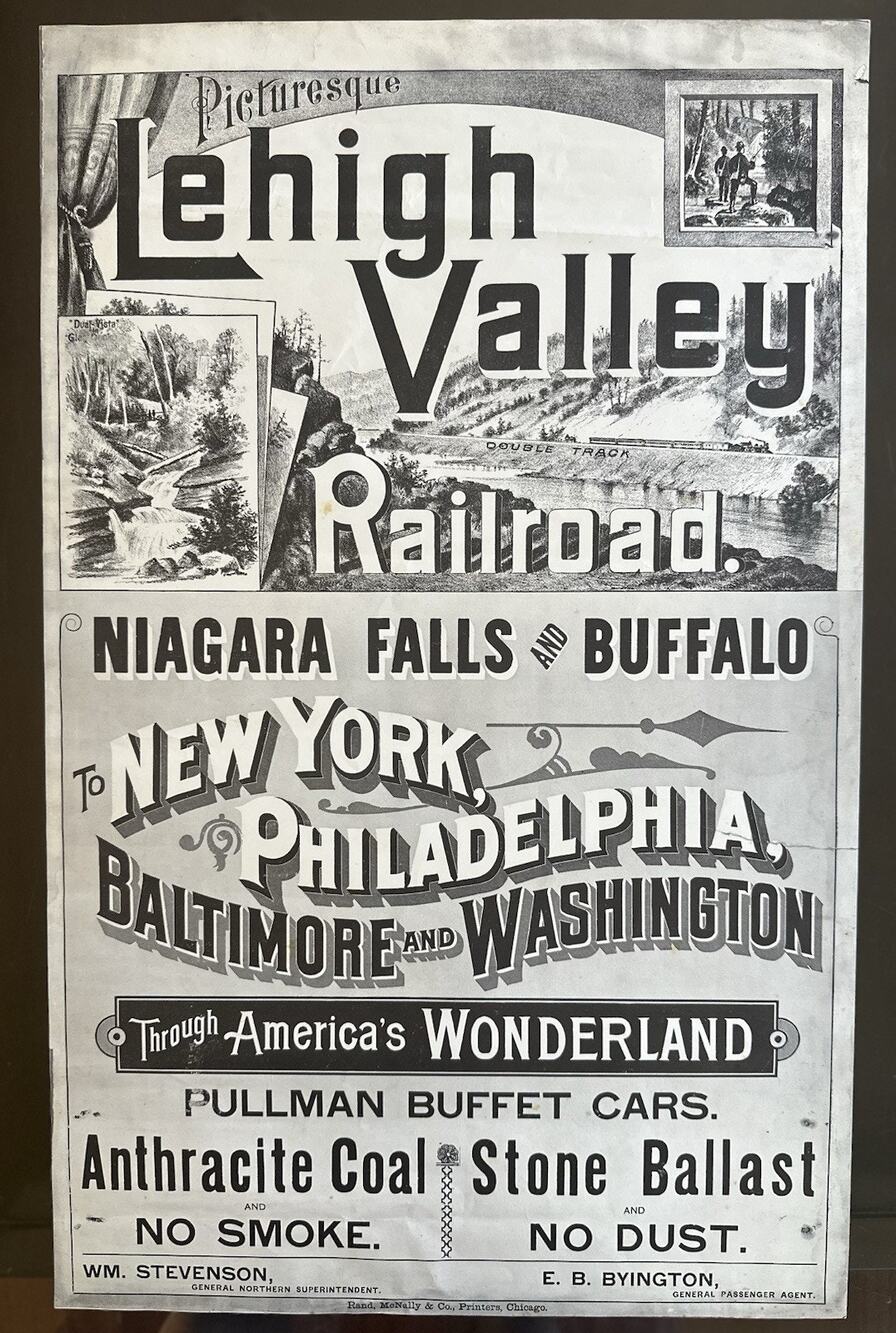 Lehigh Valley Railroad Niagara Falls Vintage Poster Rand McNally 14x22.5